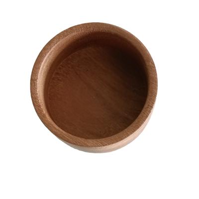 China Customized viable best quality logo private label wooden shaving bowl, wood soap bowl with cheap price for sale