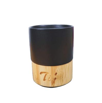 China New Arrival 2021 Viable Single Wall Tumbler Glass Coffee Mug 300ml Water With Bamboo Bottom for sale