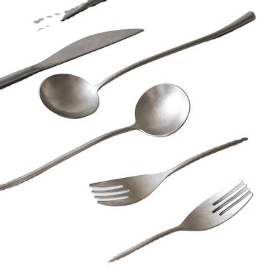 China Sustainable Wholesale Quality Spoon Fork Knife 304 Stainless Steel Luxury Wedding Cutlery Set For Home for sale