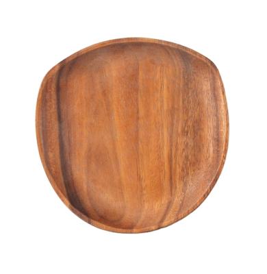 China ACACIA Wood Diameter 20*20*2cm Wood Dinnerware Set Heart Shaped Irregular Heart Shaped Oval Wooden Dish Sustainable for sale