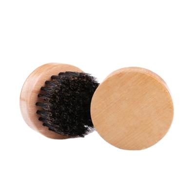 China Sustainable Custom Eco-Friendly Privated Horse Hair Bristle Label Bamboo Beard Brush Round Beard Brush for sale