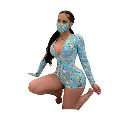 China Pajamas Women Pajamas QUICK DRY Printed Pajamas Set Terno Overalls Custom Printing Oneise Sets Sexy Sleepwear for sale