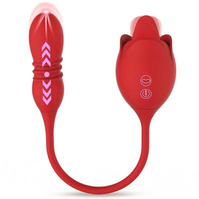 China Rose Vibrator For Women Rose Sex Toy Vibrator Licking Vibration Thrusting Fashions Body Hot Sale Real Touch Feeling Silicone Factory Wholesales for sale