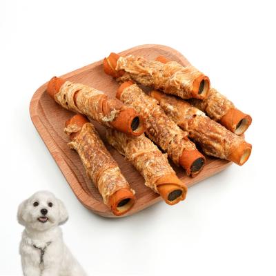 China Skin & Coat Health OEM ODM Hot Selling Natural Meat Chicken Beef Leather Sandwich Rolls Pet Chewing Snacks for sale