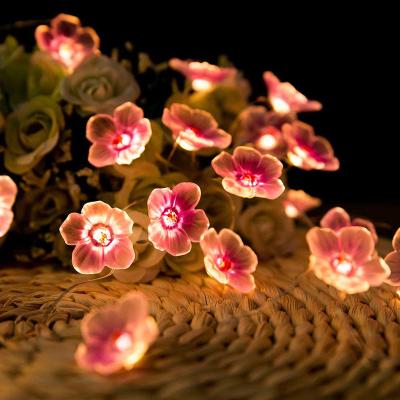 China Garden Decorative Outdoor Bedroom Wedding Fairy Cherry Blossom Flower String Lights LED Copper Wire Valentine Romantic 3D for sale