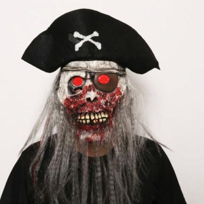 China Glowing PVC Mask Horror Pirates Christmas/Halloween/Halloween Easter Pirate/National Day of the Caribbean Party Zombie Mask Halloween Cosplay for sale