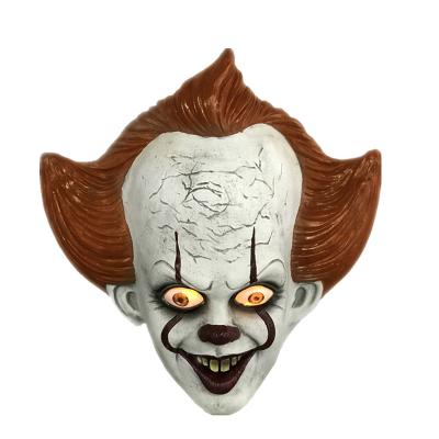 China Christmas/Halloween/Easter/National Day It Pennywise The Creepy Dance Clown Face Mask Halloween Accessory Latex Clown Light Up LED Party Mask for sale