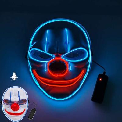 China New Style Scary Clown Joack El Luminous Mask Amazon Easter/National Day Factory Made Flashing Halloween/Christmas Props for sale