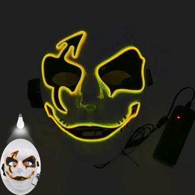 China Wholesale Custom Handmade Ghost Stage Dance EL Wire LED Light Mask Christmas/Vendetta Black V Halloween/Easter Halloween/National Day Mask for sale