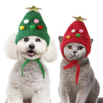 China Viable Warm Winter Fashion Cute Christmas Pet Cat Hat Christmas Pet Headwear for sale