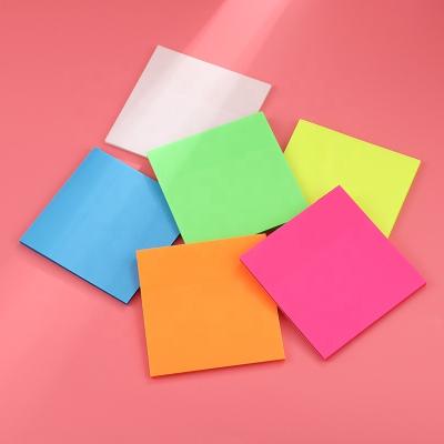 China Self Adhesive Hot Sale 75*75mm Office To Do List Semi Custom Note Pads With Transparent Logo Sticky Notes for sale