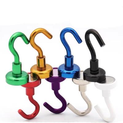 China Environmental Friendly Strong Powerful Heavy Duty Neodymium Fishing Colorful Hanging Decorative Magnet Hook Magnetic Hook For Sale for sale