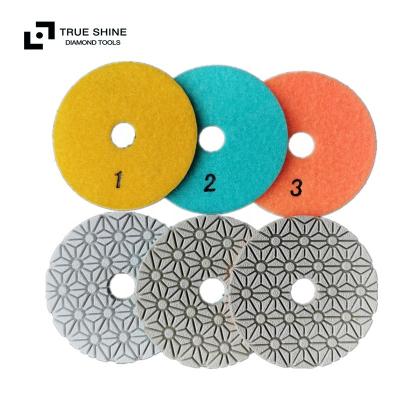 China New Model White Resin 3 Step Polishing Pads For Marble Granite Engineered Stone JXSP4098 for sale