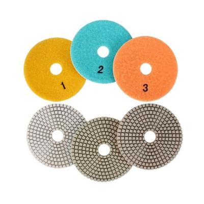 China For All Stones Polishing 3 Step TRUE SHINE 100mm Granite Marble Quartz Stone Polishing Pads for sale