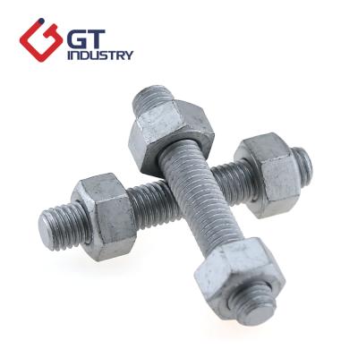 China UNC Mechanical Machine Hot Dip Galvanizing ASTM A193 B7 A194 2h Stud Bolts And Nuts M14*75 for sale