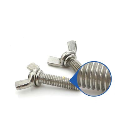 China M10*45mm 304 316 Stainless Steel Wing Bolts Stainless Steel Nuts Carbon Steel Grade 4.8 White Galvanized Lwing for sale