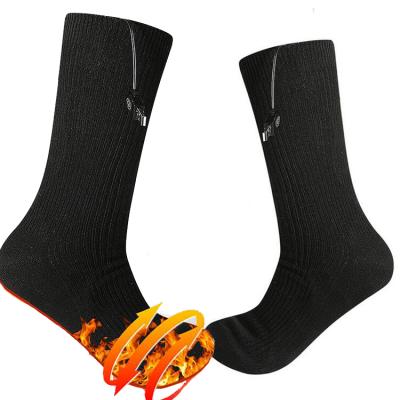 China Breathable With Battery Heated Socks Black Color Men Winter Heating Warm Socks for sale