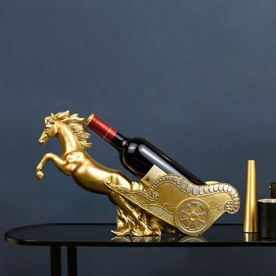 China Minimalist European Creative Animal Horse Wine Rack Ornament Funny Personalized Resin Home Decor for sale