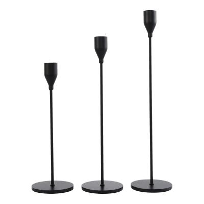 China European Simple 3PCS Candlestick Sets Candle Holder For Home Wedding Art Candlestick Ornaments Metal Decoration for sale