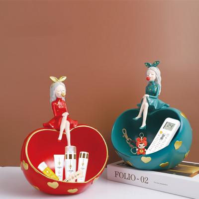 China Lovely Nordic Minimalist Heart Bubble Girl Storage Decoration Ornaments For Living Room Wedding Gift for sale