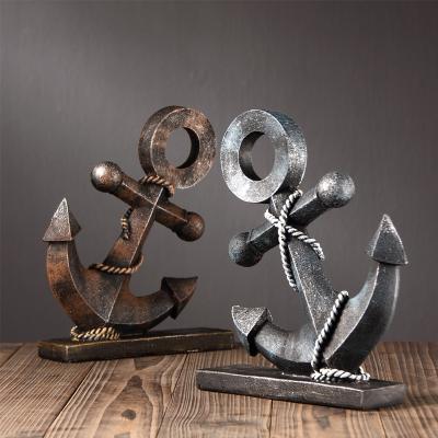 China Nordic Europe retro vintage anchor ornaments resin industrial style decoration for restaurant bar office for sale