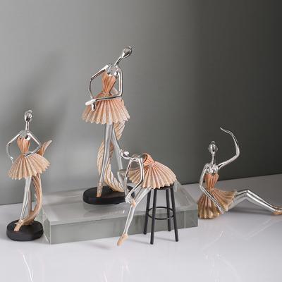 China Nordic minimalist luxury character abstract decoration for living room ornaments ballet small creative office girl for sale