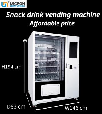 China Hot selling 22 inch touchscreen snack drink vending machine met koelsysteem in scholen Te koop