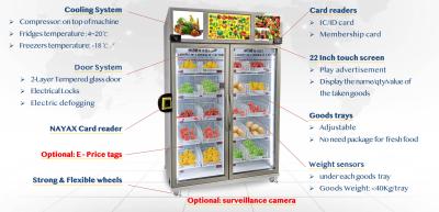 China bebida mais fresca esperta da venda da máquina de venda automática 300w, alimentos frescos para a área residencial do escritório, mícron à venda