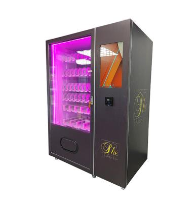 China Shopping Mall Beauty 22'' Touch Screen Nail Eyelash Vending Machine with Coin Bill Acceptor for sale