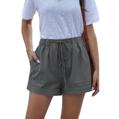 China Anti-wrinkle 2023 new summer style custom solid color shorts for women fashion casual shorts for sale