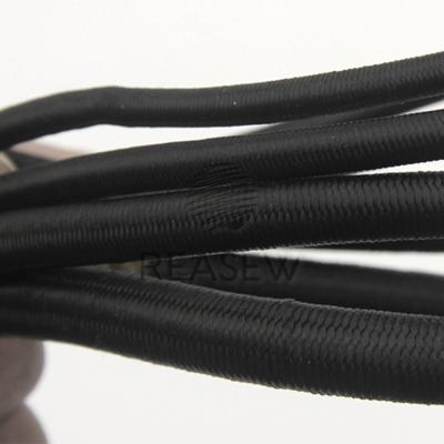 China Sustainable Sales Promotion Black Color Polyester Material And Rubber Elastic Cord In Different Size for sale