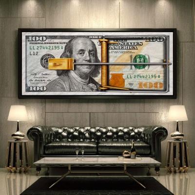 China 2022 Wholesale New Creativity Art Money Street Graffiti Wall Street Pop Art $100 Classic/Postmodern Currency Painting for sale