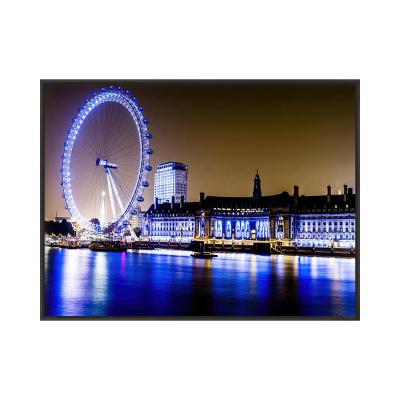 China New Classic/Postmodern LED Neon Lamp Painting Frame Wall Art Home City Night Scene Light Print Canvas Painting for sale