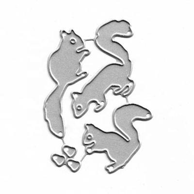 China Europe XY152 3PCs Squirrel Dies Stencil DIY Scrapbooking Craft Decorative Album Metal Embossing Dies For Paper Crafting for sale