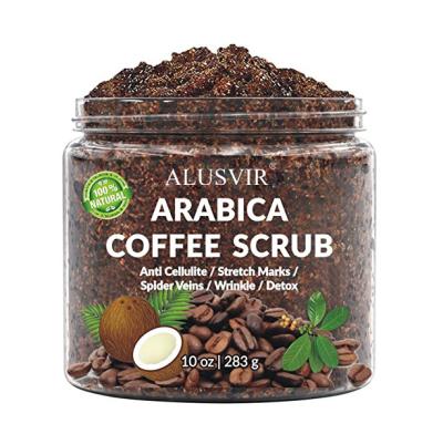 China Exfoliator Korean Natural Organic Skin Whitening Exfoliating Sugar Araboic Coffee Body Cleansing Scrub Wholesale for sale