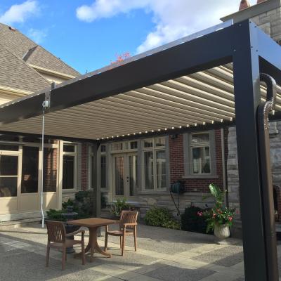 China Motorized Aluminum Canopy Easily Assembled Motorized Aluminum Louvered Pergola Modern Design for sale