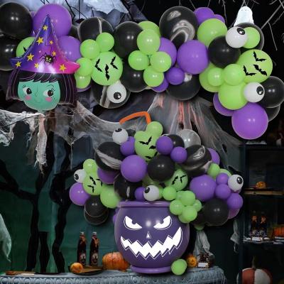 China Festival Decoration Halloween Balloon Spider Bat Foil Balloons Garland Arch Kit Confetti Balloon Decor Halloween Child Birthday Party Decoration Props for sale