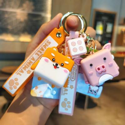 China Promotion Gift Cute Piggy Key Chain Cartoon Anime Toy Dog Key Chain For Women Couple Backpack Pendant Car Charm Key Chains Gifts for sale