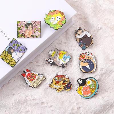 China For Picture Lapel Pins Totoro Enamel Badges Japanese Anime Brooches For Women Backpack Kawaii Hijab Vivid Away Pin for sale