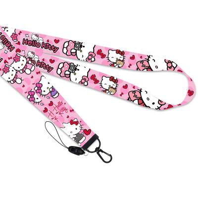 China Kawaii Cat Paw ID Card Pass Gym USB Badge Holder Lanyards Neck Nylon Key Chain Straps Lanyard For Keys Cute Pink Kitten Phone Straps for sale