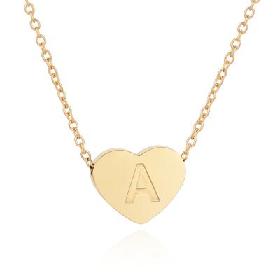 China Innitial High Quality Heart Letter Stainless Steel Jewelry Women Fashion Pendent Necklace for sale