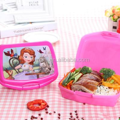 China Freshness keeping printing plastic lunch box with water bottle; bowl with low price for sale