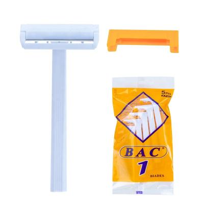 China CCB Single Blade Face Razor Single Blade Shaving Razor For Men's Bag 5pcs Packing Hot Selling Plastic Handle Razor Kit Yellow White Color for sale