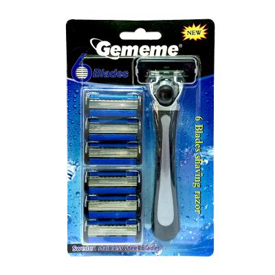 China Six Blades Shavers Supply 6 Blade Face Shaver Men Disposable Personal Razor Six BLADE DISPOSABLE RAZORS FOR SENSITIVE SKIN for sale