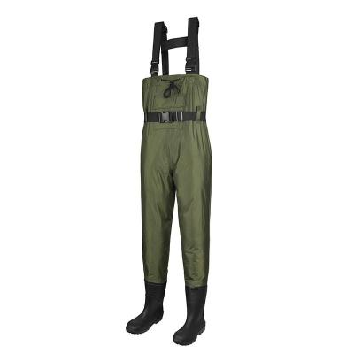 China PBCW001 Unisex Durable NYLON PVC Bootfoot Chest Hunting Fishing Waders for sale