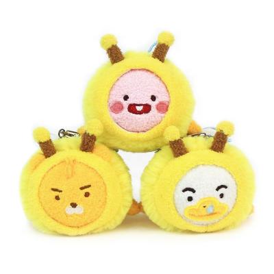 China OEM Custom Plush Toy Popular Manufacturer Mini Small Yellow Plush Stuffed Key Chain for sale