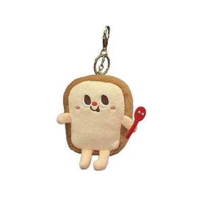 China New Popular Mini Creative Small Hamburg, Hot Dog, Toast, French Fries Stuffed Key Plush Chain Toy for sale