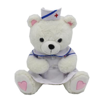 China Doctor Nurse Popular Promotional Soft White Soft Plush Teddy Bear Custom Animal Stuffed Bear For Kids for sale