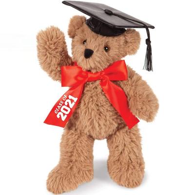 China Popular New 2021 Class Graduation Gift School Student Stuffed Teddy Bear Plush With Bachelor's Hat for sale