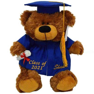 China Popular New 2021 Class Graduation Gift Student Stuffed Bear Doll Plush With Bachelor's Hat for sale